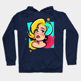 The design is inspired by the pop art movement, with the use of bright colors, geometric patterns and popular icons. Hoodie